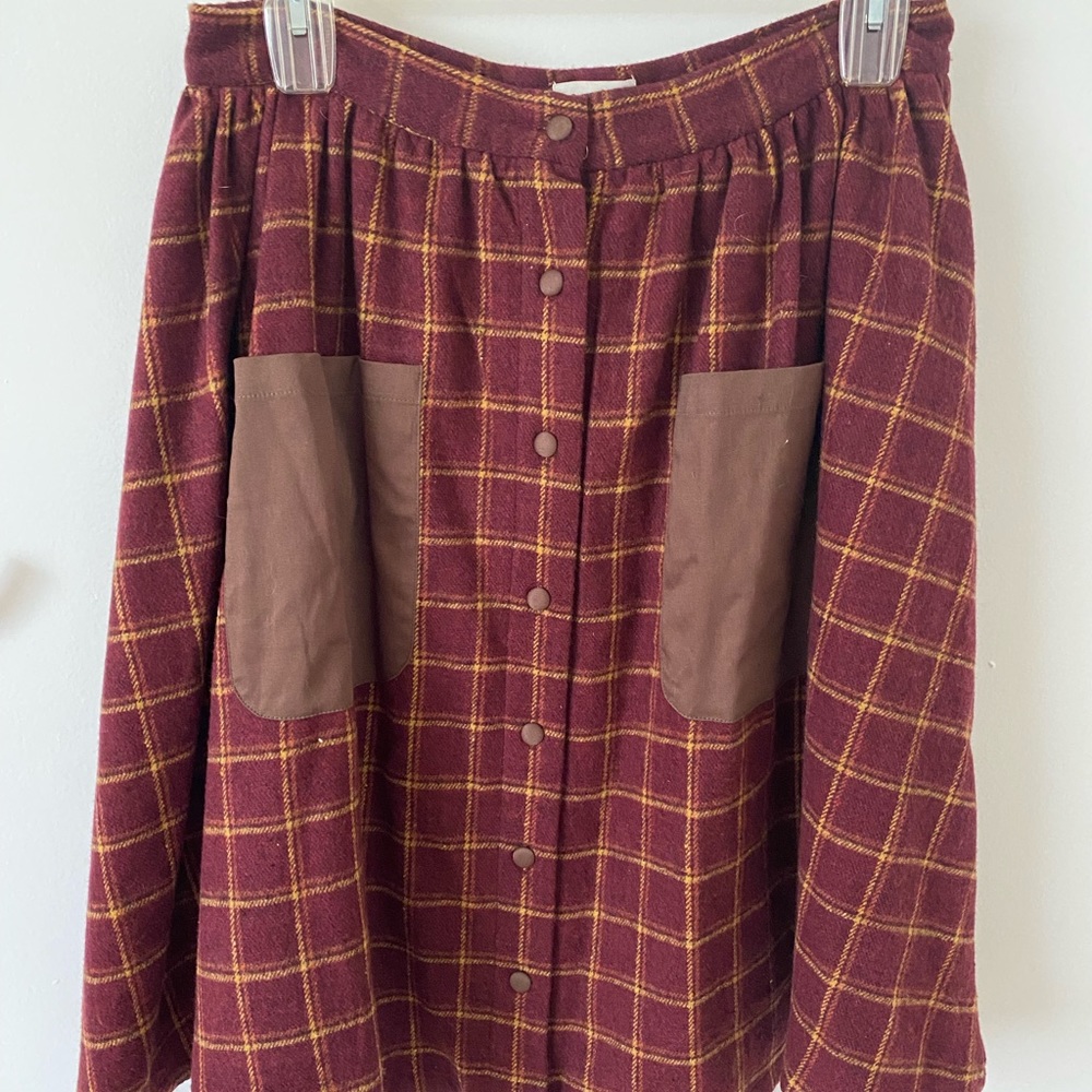 Wool plaid skirt - L